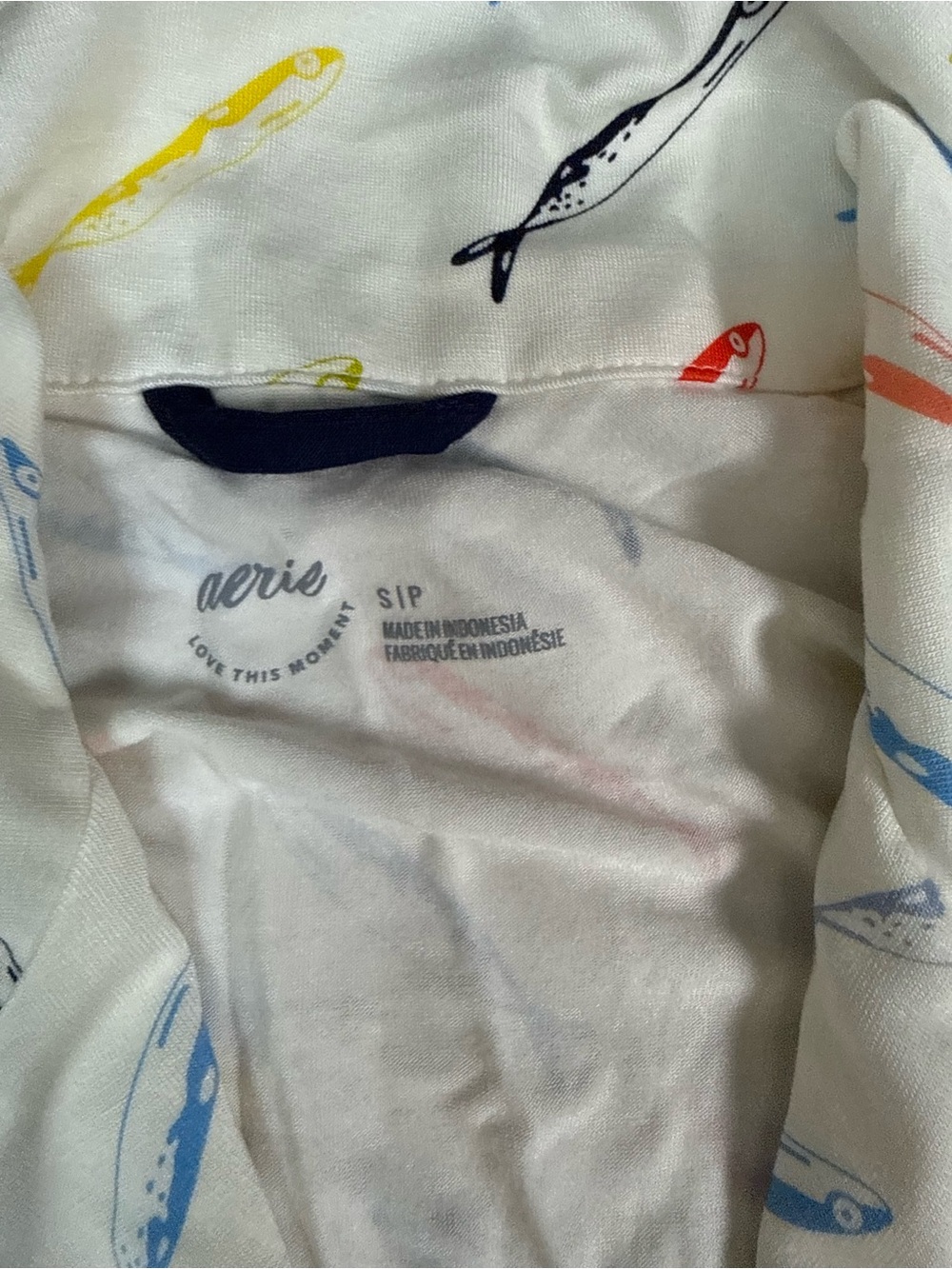 Aerie Real Soft Sardine Print Pajama Set Fisherman - Picture 3 of 10